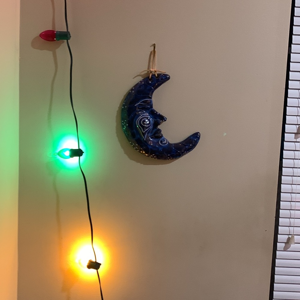 Handmade Pottery Quarter Moon Wall Hanging - Picture 9 of 14
